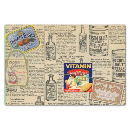 Vintage Decoupage Ephemera Catalog Ads  Tissue Paper