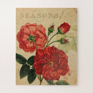 Vintage Decoupage Ephemera Roses Jigsaw Puzzle