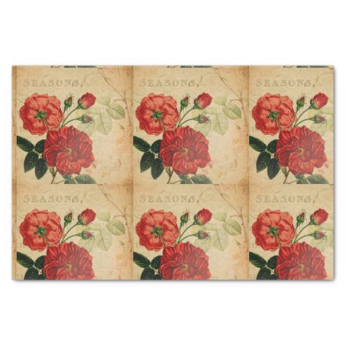 Vintage Decoupage Ephemera Roses  Jigsaw Puzzle Tissue Paper