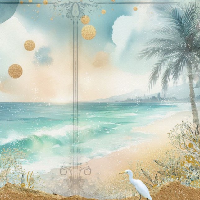 Vintage Decoupage Junk Journal Scrapbook Craft (Coastal Beach Decoupage Junk Journal Scrapbook)