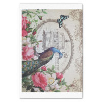 PEACOCK AND ROSES VINTAGE TISSUE PAPER