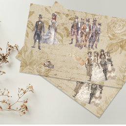 Vintage  Decoupage Steampunk Wedding  Tissue Paper