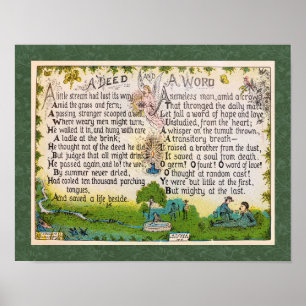 VINTAGE DEED AND A WORD INSPIRATIONAL POEM POSTER