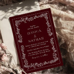 Vintage Deep Burgundy & White Elegant Wedding Invitation<br><div class="desc">Vintage Deep Burgundy & White Elegant Wedding Invitation

See matching collection in our Niche and Nest Store</div>