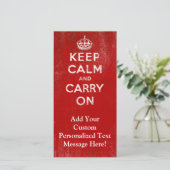 Vintage Deep Red Distressed Keep Calm and Carry On (Standing Front)