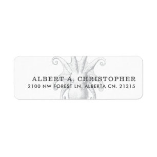 Vintage Deep Sea Octopus Return Address Label