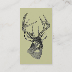 Vintage deer art graphic business card