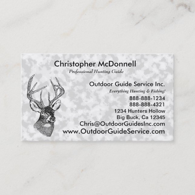 Vintage deer art graphic business card (Front)