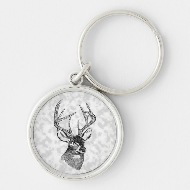 Vintage deer art graphic keychain (Front)