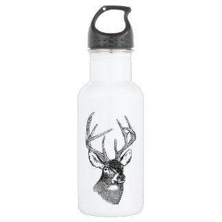 Vintage deer art graphic stainless steel water bottle