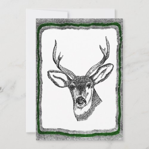 Vintage Deer art retirement invitation template