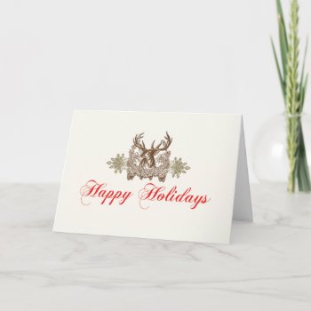 Vintage Deer Head Classic Holiday by pixiestick at Zazzle