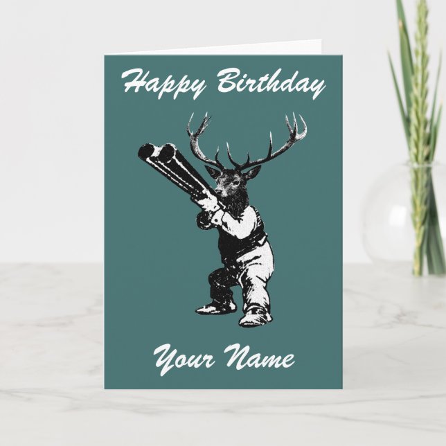 vintage deer hunting birthday card (Front)