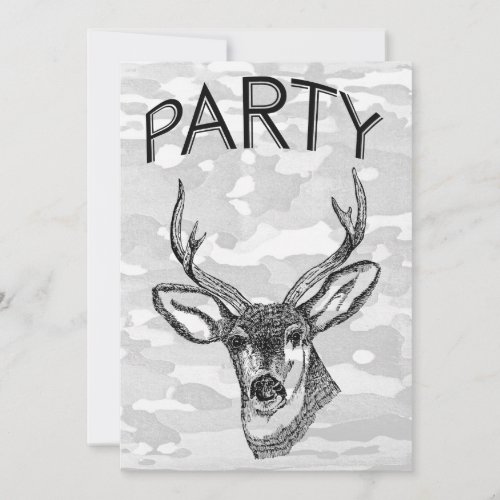 Vintage Deer Hunting graphic Personalized Invites