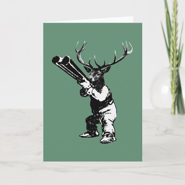 vintage deer hunting holiday card (Front)