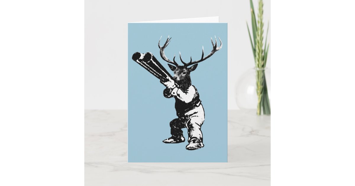 vintage deer hunting holiday card