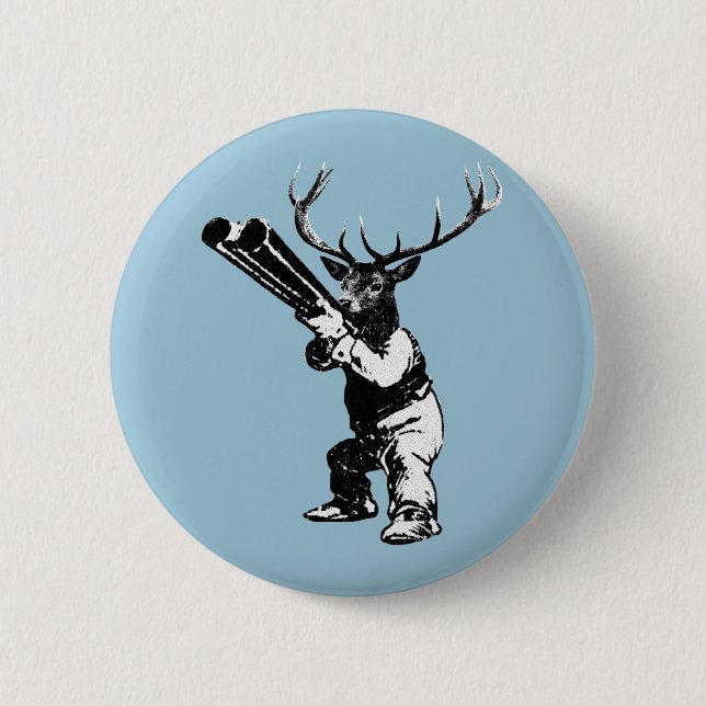 vintage deer hunting pinback button (Front)