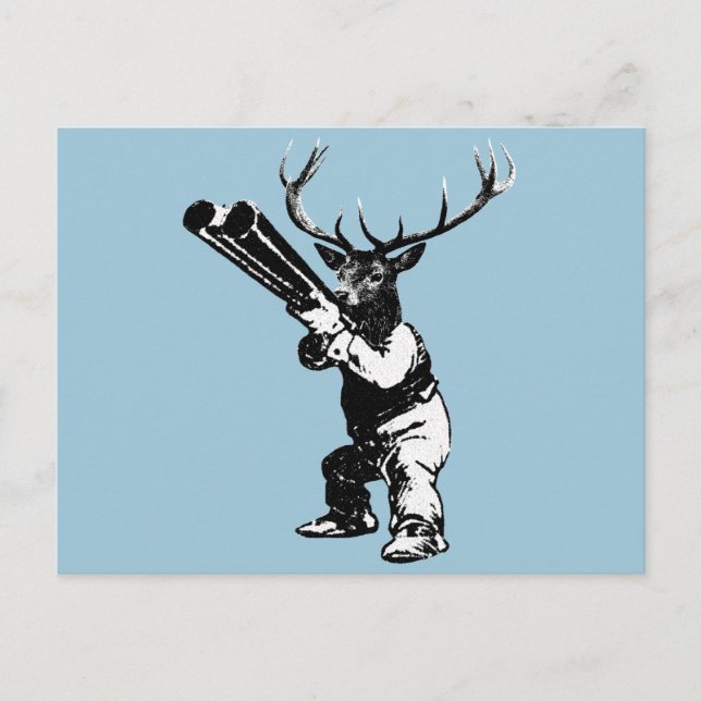 vintage deer hunting postcard (Front)