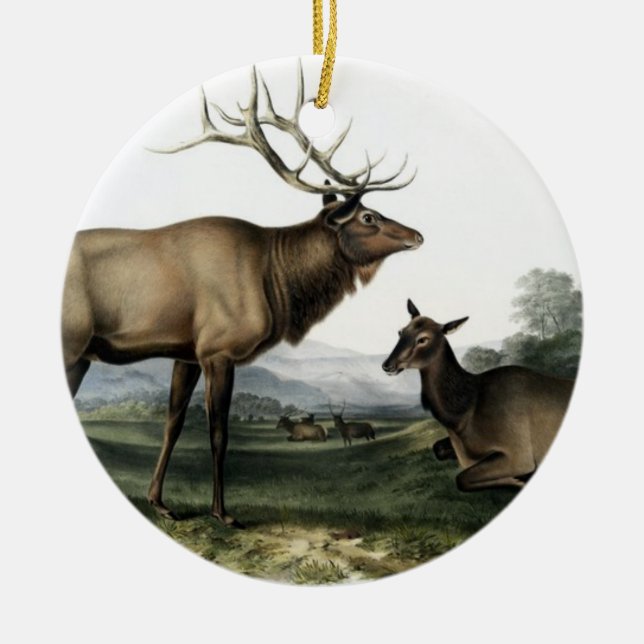 Vintage Deer No. 3 Ceramic Ornament (Front)