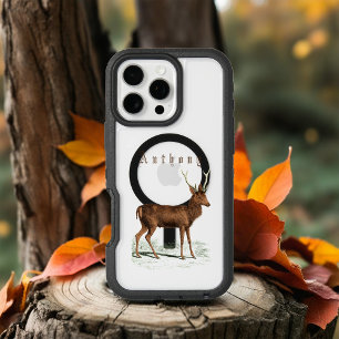 Vintage Deer Personalized iPhone 16 Pro Max Case