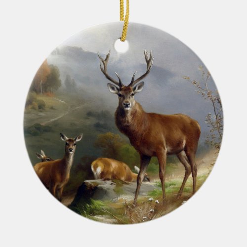Vintage Deer Stag _ Animals Old Illustration Art Ceramic Ornament