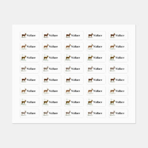 Vintage Deer With Your Name Labels