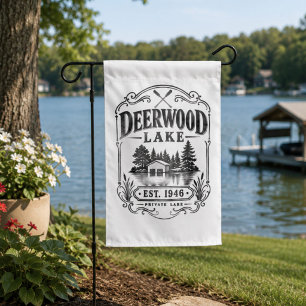 Vintage Deerwood Boathouse Garden Flag