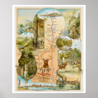 Vintage Delaware and Hudson Railroad Map