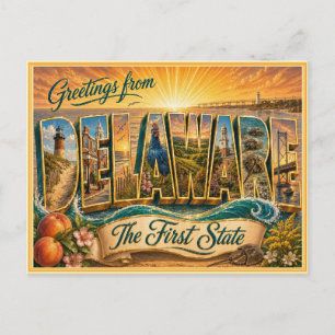 Vintage Delaware Greeting From Postcard