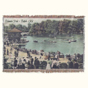 Vintage Delaware Park in Buffalo Throw Blanket