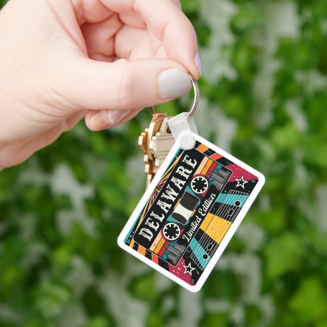 Vintage Delaware State Cassette Limited Edition Keychain (Hand)