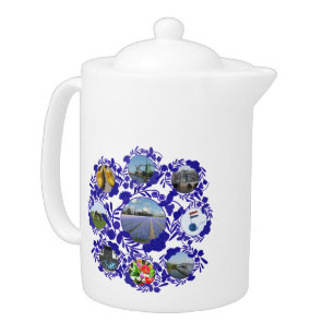 Vintage Delft Blue Delftware Style Holland Pattern Teapot