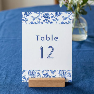Vintage delftware floral  table seating chart invitation