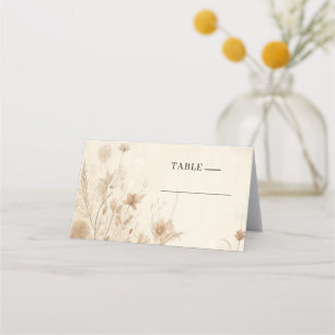 Vintage Delicate Floral Botanical Boho Wedding Place Card