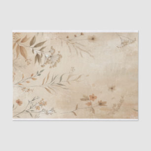 Vintage Delicate Floral Botanical Boho Wedding Tissue Paper