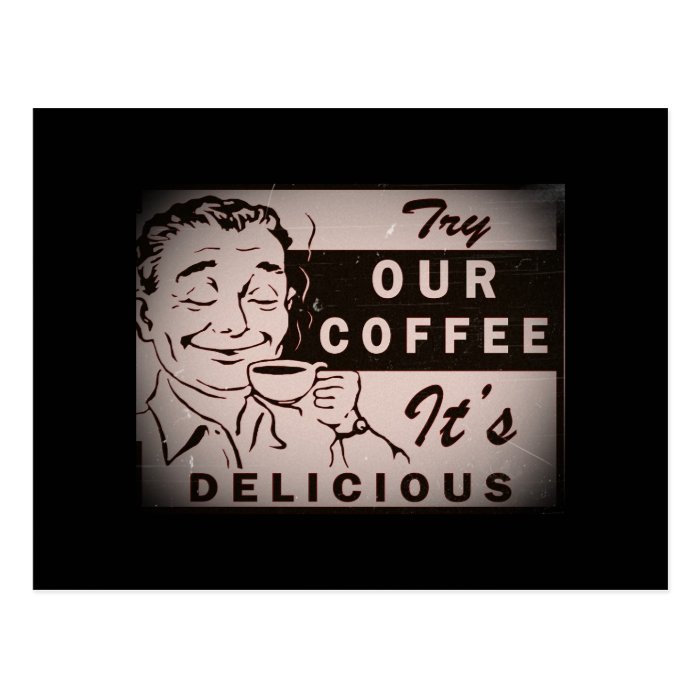 Vintage Delicious Coffee Post Card
