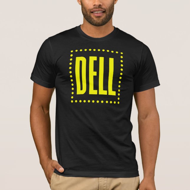 Vintage Dell Logo Dark T-Shirt (Yellow Logo) (Front)