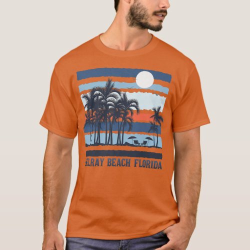 Vintage Delray Beach Florida Summer 80s Beach Souv T_Shirt