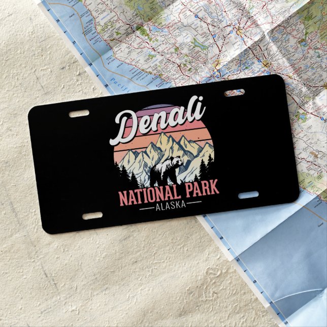 Vintage Denali National Park – Alaska Travel License Plate (In Situ)