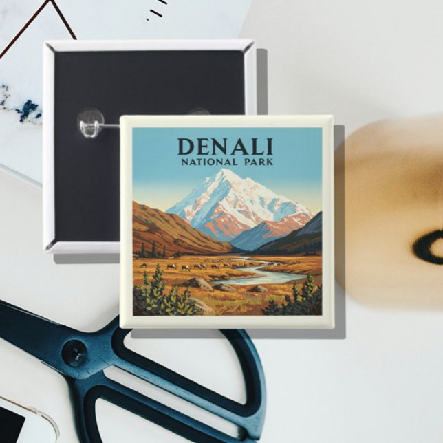 Vintage Denali National Park Button (Creator Uploaded)