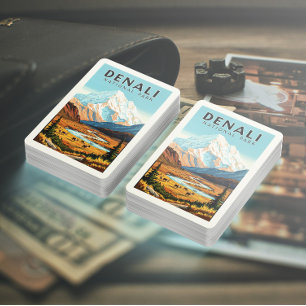Vintage Denali National Park Poker Cards