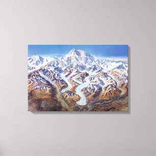 Vintage Denali National Park Relief Map Canvas Print