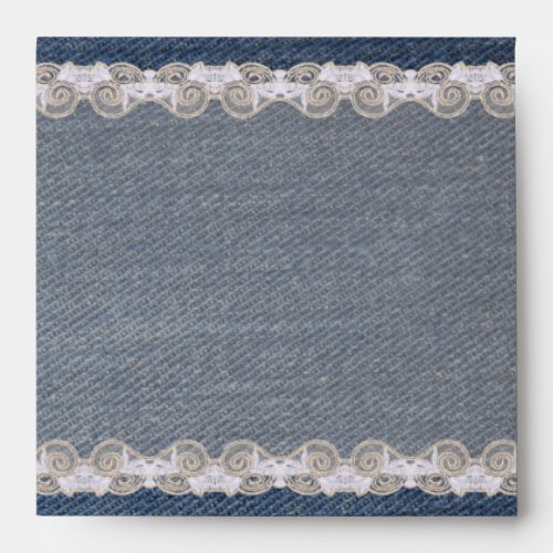 Vintage Denim and Lace Envelope