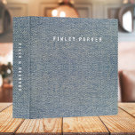 Vintage Denim Blue Jeans Look 3 Ring Binder<br><div class="desc">A simple stylish custom design with a modern minimalist block typography monogram name in white on faux denim printed background. The monogram name can easily be personalized to make a design as unique as you are! The perfectly personal gift or accessory for any occasion!</div>