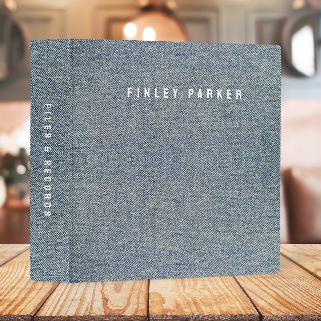 Vintage Denim Blue Jeans Look 3 Ring Binder (Creator Uploaded)