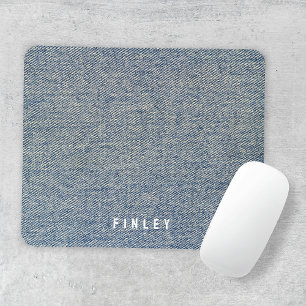 Vintage Denim Blue Jeans Look Mouse Pad