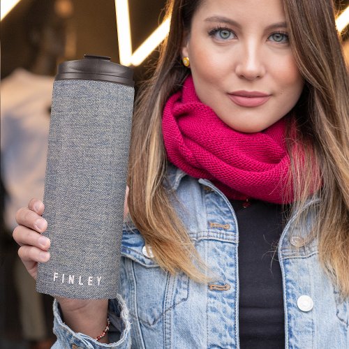 Vintage Denim Blue Jeans Look Thermal Tumbler