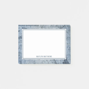 Vintage Denim Sketches Jeans Texture Name Post-it Post-it Notes
