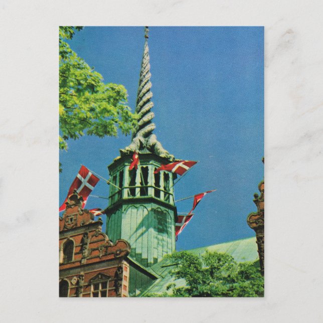 Vintage  Denmark, Copenhagen Stock Exchange, Postcard (Front)