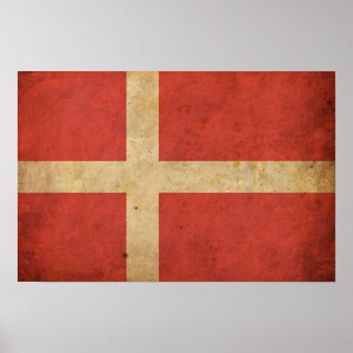 Vintage Denmark Flag Poster